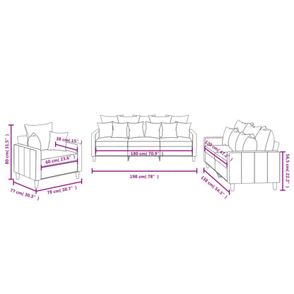 3-Delige Loungeset Fluweel Bruin met kussens
