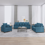 Loungeset 3-delig fluweel blauw