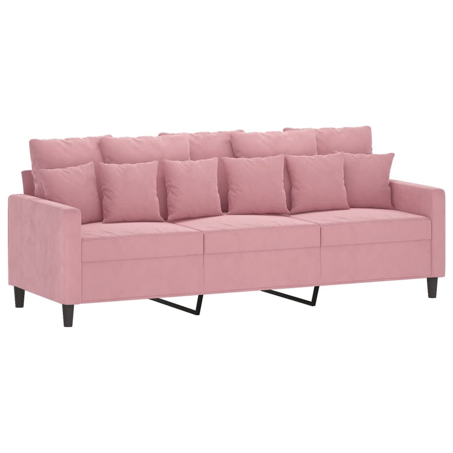 4-Delige Loungeset Met Kussens Fluweel Roze