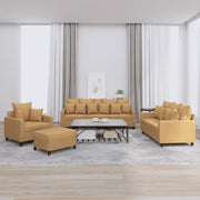 Loungeset 4-delig fluweel bruin