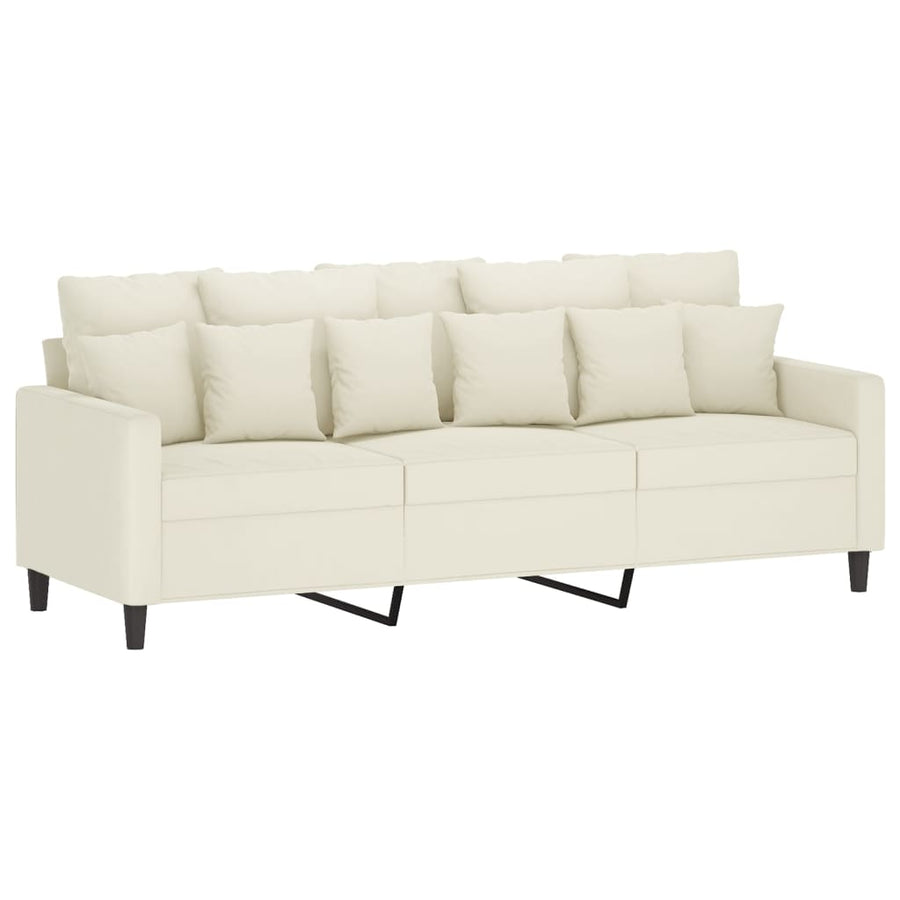 4-delige Loungeset met kussens fluweel crèmekleurig