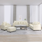 Loungeset 4-delig fluweel crèmekleurig