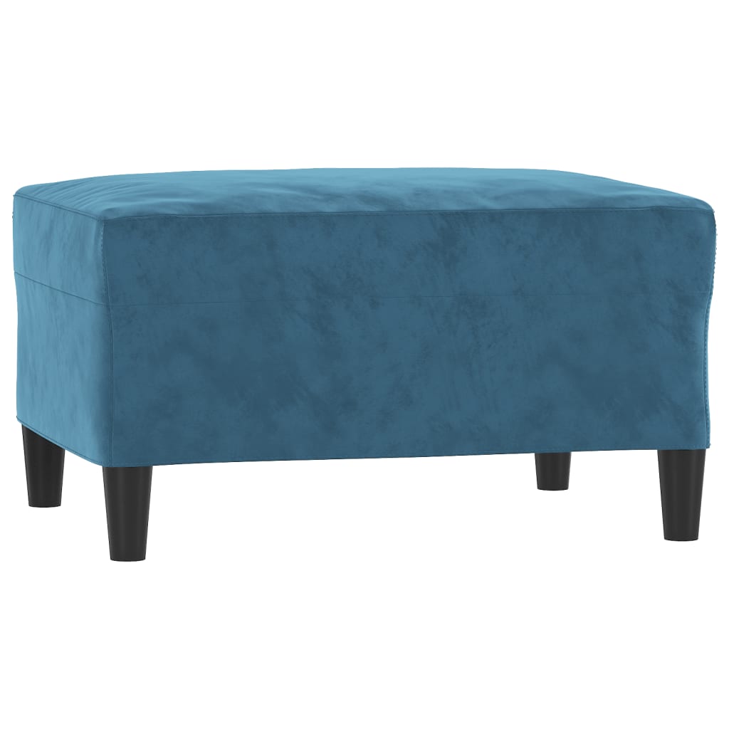 4-Delige Loungeset Met Kussens Fluweel Blauw met kussens en voetenbankje