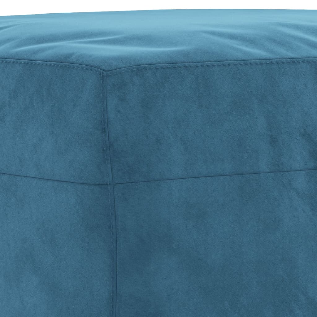 4-Delige Loungeset Met Kussens Fluweel Blauw met kussens en voetenbankje