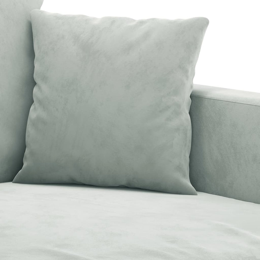2-Delige Loungeset Fluweel Lichtgrijs met kussens