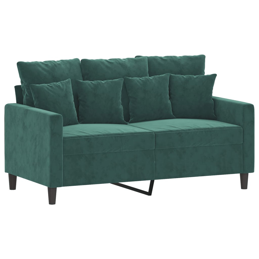 2-Delige Loungeset Fluweel Donkergroen met kussens