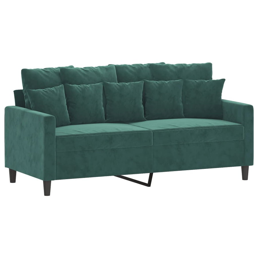 2-Delige Loungeset Fluweel Donkergroen met kussens