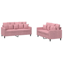 2-Delige Loungeset Fluweel Roze met kussens