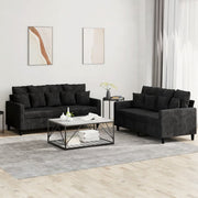 2-piece Loungeset with velvet black cushions