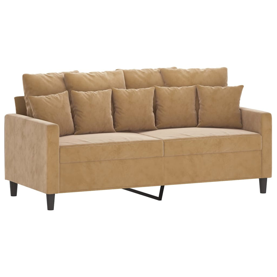 2-Delige Loungeset Fluweel Bruin met kussens