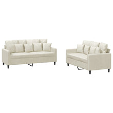 2-Delige Loungeset Fluweel Kleurig Crème met kussens