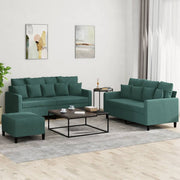 Loungeset 3-delig fluweel donkergroen