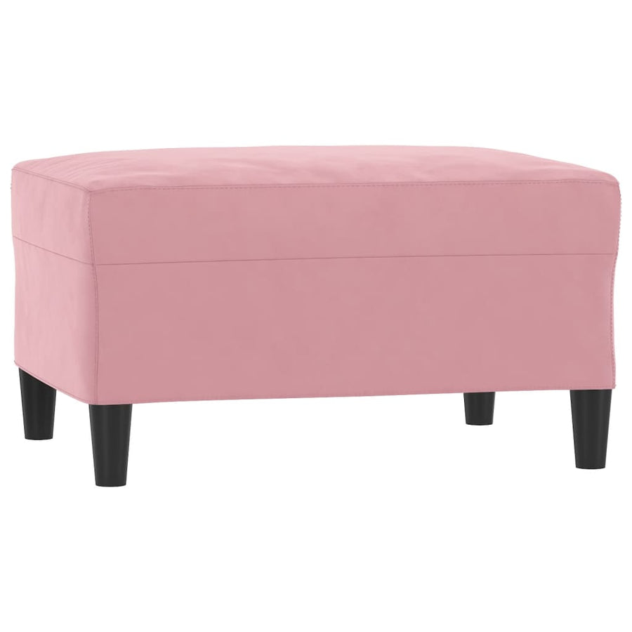 3-Delige Loungeset Met Kussens Fluweel Roze met kussens en voetenbankje