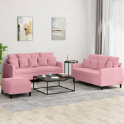Loungeset 3-delig fluweel roze