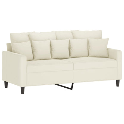 3-delige Loungeset met kussens fluweel crèmekleurig
