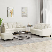 Loungeset 3-delig fluweel crèmekleurig