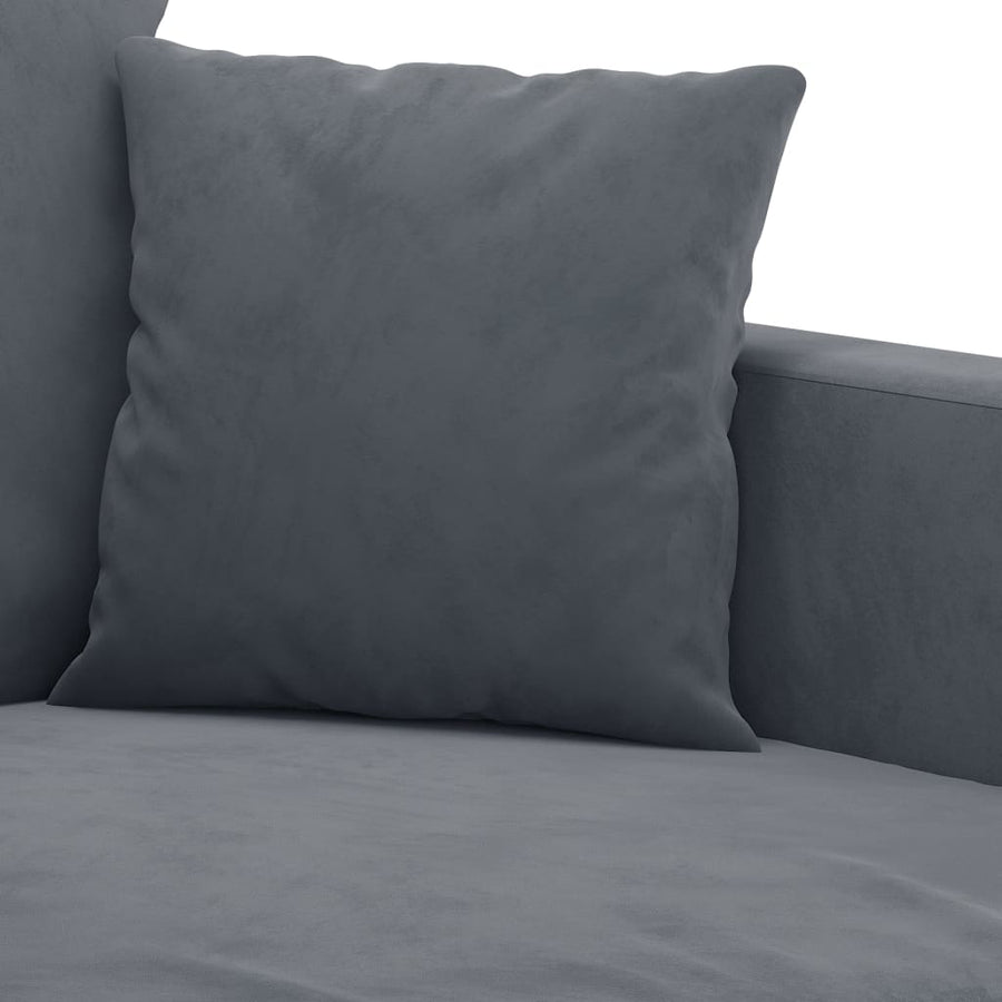 2-Delige Loungeset Fluweel Donkergrijs met kussens