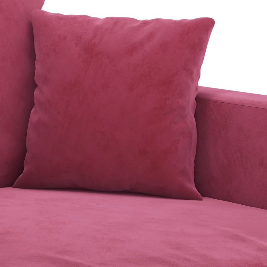 2-Delige Loungeset Fluweel Wijnrood met kussens