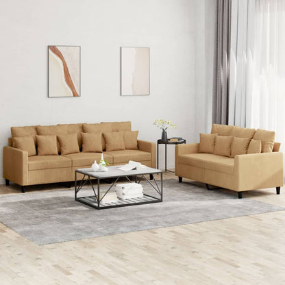 2-Delige Loungeset Fluweel Bruin met kussens