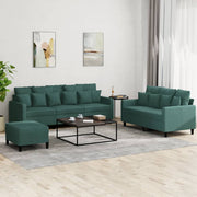 Loungeset 3-delig fluweel donkergroen