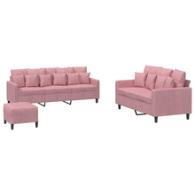 3-Delige Loungeset Met Kussens Fluweel Roze