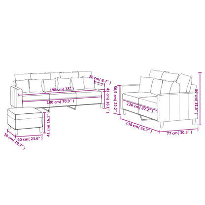 3-Delige Loungeset Met Kussens Fluweel Roze