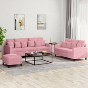 Loungeset 3-delig fluweel roze