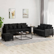 Loungeset 3-delig fluweel zwart