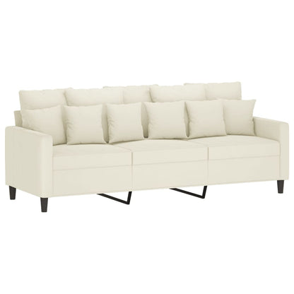 3-Delige Loungeset Met Kussens Fluweel Kleurig Crème met kussens en voetenbankje