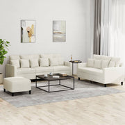 Loungeset 3-delig fluweel crèmekleurig