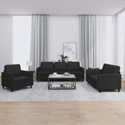 Loungeset 3-delig kunstleer zwart