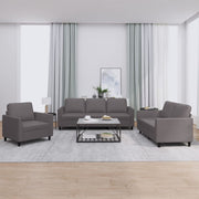 Loungeset 3-delig kunstleer grijs