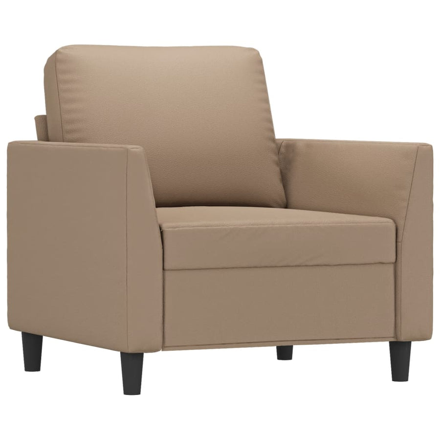 3-Delige Loungeset Kunstleer Cappuccino met kussens