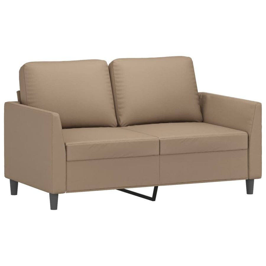 3-Delige Loungeset Kunstleer Cappuccino met kussens