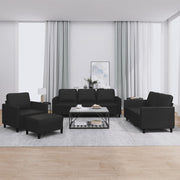 Loungeset 4-delig kunstleer zwart
