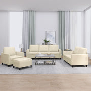 Loungeset 4-delig kunstleer crème