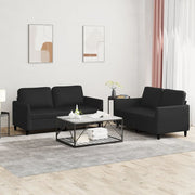 Loungeset 2-delig kunstleer zwart