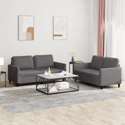 Loungeset 2-delig kunstleer grijs 140x77x80 cm