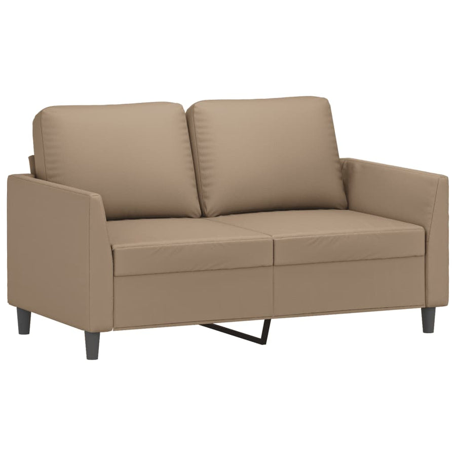 2-Delige Loungeset Kunstleer Cappuccino met kussens