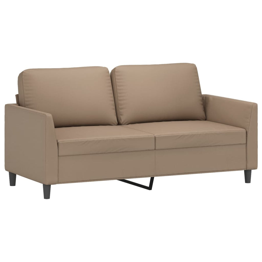 2-Delige Loungeset Kunstleer Cappuccino met kussens