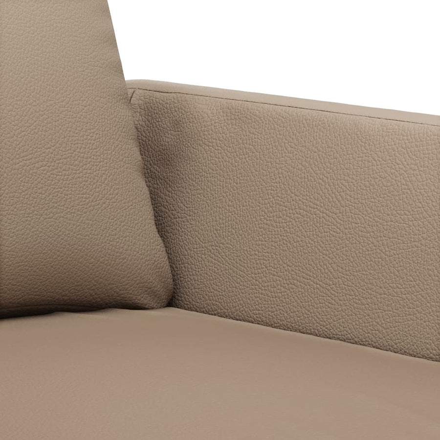2-Delige Loungeset Kunstleer Cappuccino met kussens