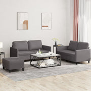 Loungeset 3-delig kunstleer grijs