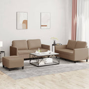 Loungeset 3-delig kunstleer cappuccino