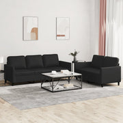 Loungeset 2-delig kunstleer zwart