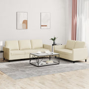 Loungeset 2-delig kunstleer crème