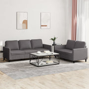 Loungeset 2-delig kunstleer grijs
