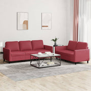 Loungeset 2-delig wijnrood kunstleer