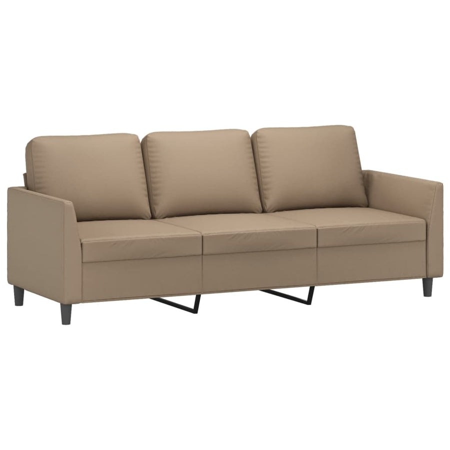 2-Delige Loungeset Kunstleer Cappuccino met kussens