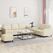 Loungeset 3-delig kunstleer crème