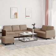 Loungeset 3-delig kunstleer cappuccino